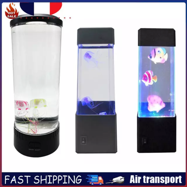 Jellyfish Tank Aquarium LED Lamp Lava Night Light for Home Bedroom Decors FR