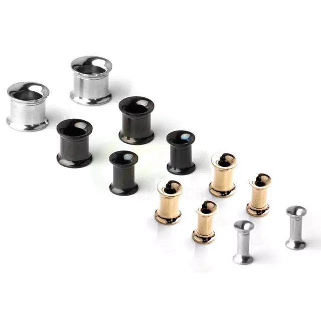 6 Pairs Surgical Steel Screw Tunnel Gauge Ear Expander Stretcher Plug Body Jewel