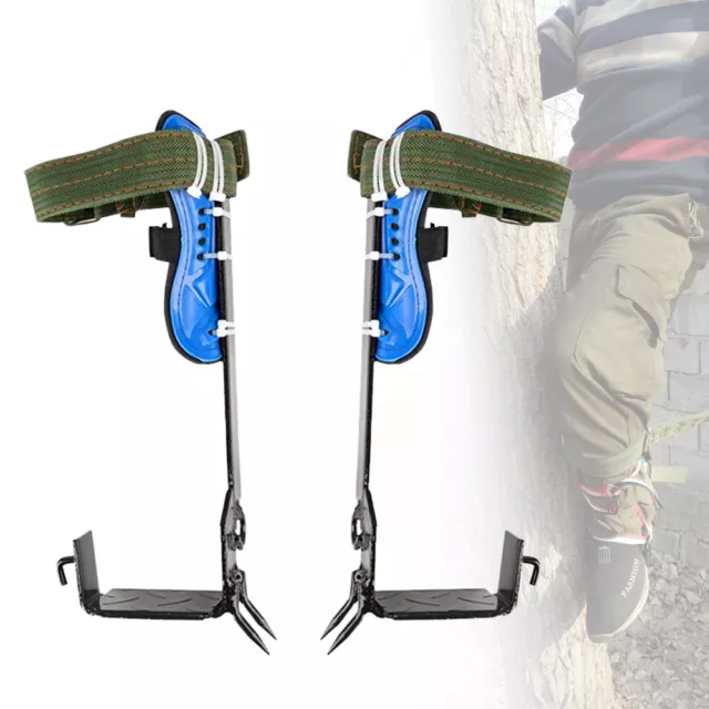 Tree Spikes Tools Portable Tree Climbing Spike 2 Gears Set w/Safety Belt Adjust