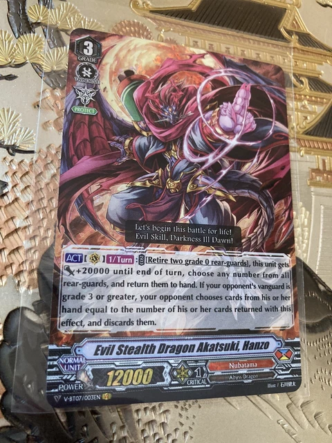 Cardfight Vanguard Evil Stealth Dragon Akatsuki, Hanzo V-BT07/003EN VR Nubatama