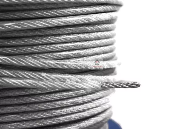 2mm Galvanised Steel Clear PVC Plastic Coated Wire Rope Boat