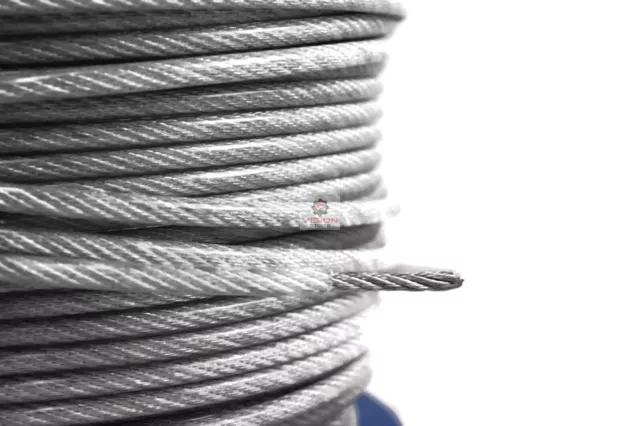 8mm Galvanised Steel Clear PVC Plastic Coated Wire Rope Boat