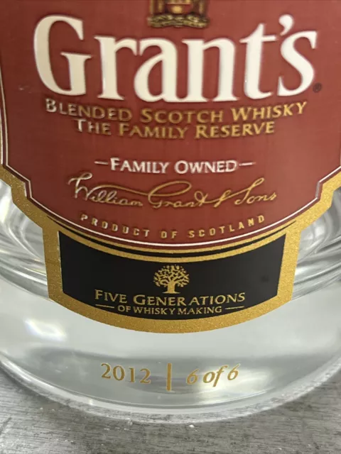 GRANTS Scotch Whisky 2012 Bottle Logo Collection Glass BAR MAN CAVE 2