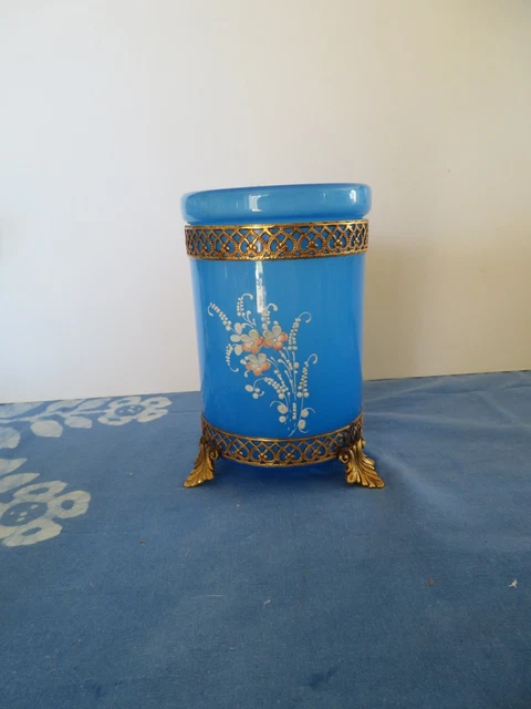 Ancienne Boîte à Œuf Nid D'Oiseau En Opaline - Verre 19ème Siècle Napoléon III - Parfait État