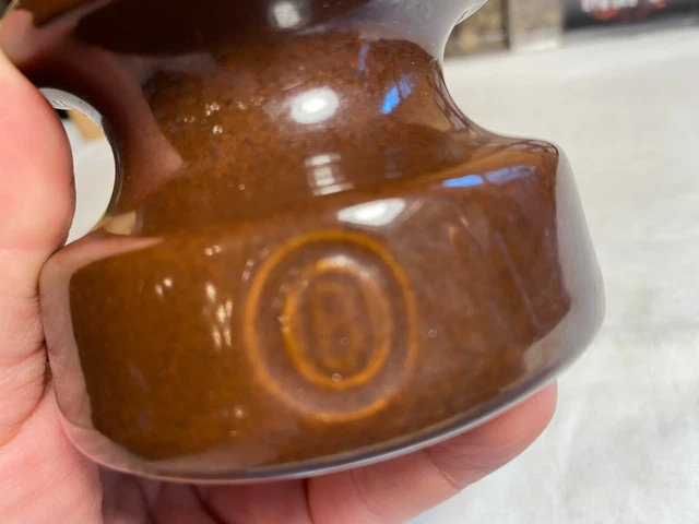 Vintage Brown Porcelain Ceramic Electric Power Line Insulator 7
