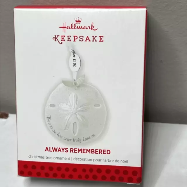 HALLMARK KEEPSAKE ORNAMENT Always Remembered 2013 Porcelain Sand Dollar