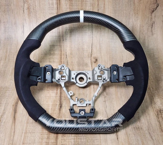 SATIN MATT GENUINE DRY Carbon Alcantara Steering Wheel for SUBARU WRX