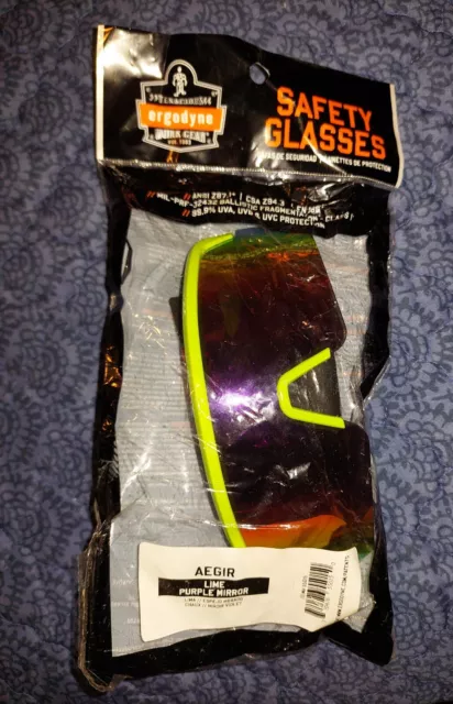 Gafas de seguridad Ergodyne AEGIR espejo púrpura lima