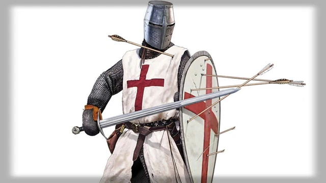 Chevalier templier miniature avec bouclier et épée (22 cm.) ⚔️ Boutique