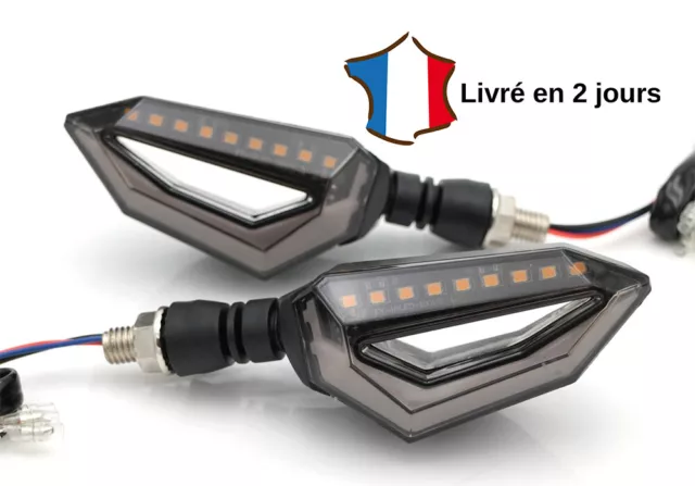 Mota Clignotant LED Moto Universel Feux de Jour Blanc Indicateur 12V Paire Neuf