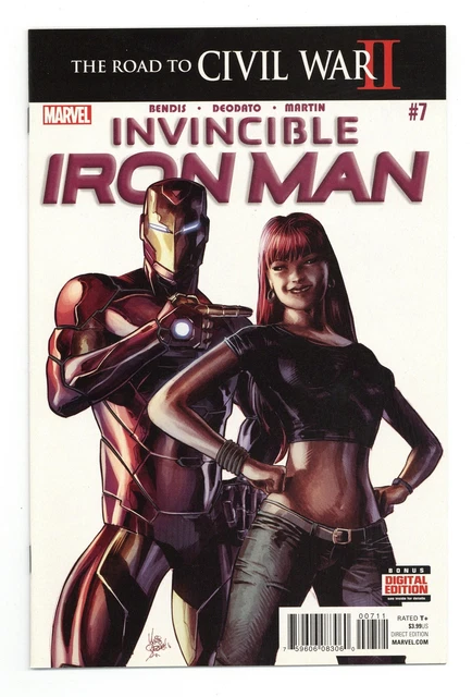 Invincible Iron Man #7A Deodato NM 9.4 2016 1st cameo app. Riri Williams
