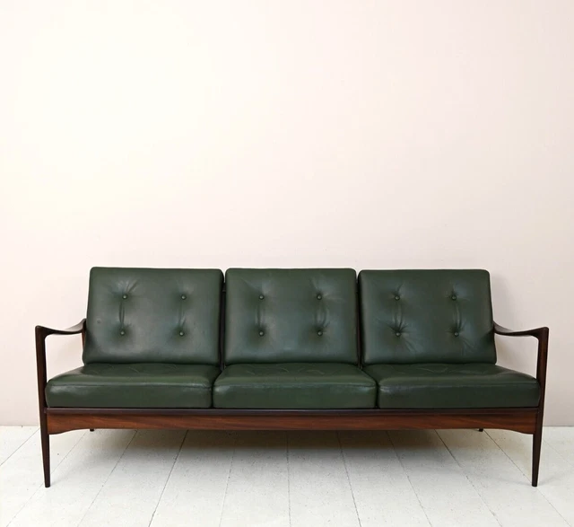 MidCentury Divano danese 3 posti modello Kandidaten, design scandi vintage, 60s