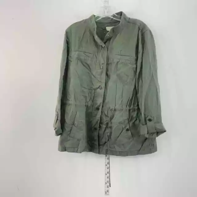 Ann Taylor LOFT Green Military Jacket M Cotton Preowned
