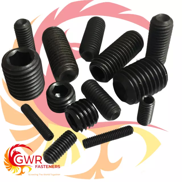 M4 M5 M6 M8 M10 Socket Cup Point Grub Screws Hex Allen Set Screws 14.9 Black