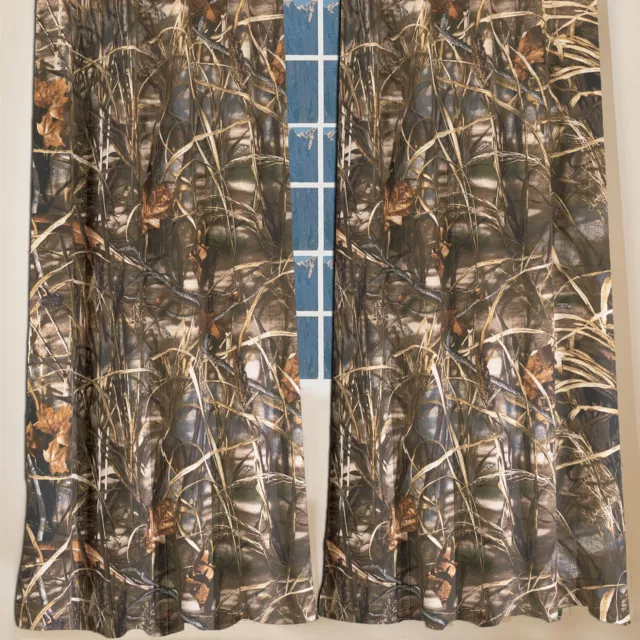 Realtree Max-4 HD Lined Curtains Drapes 42" x 87" Grass Duck Goose Camo Rustic