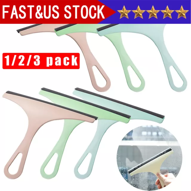 3X Glass Window Wiper Cleaner Squeegee Shower Screen Mirror Home Car Blade Brush