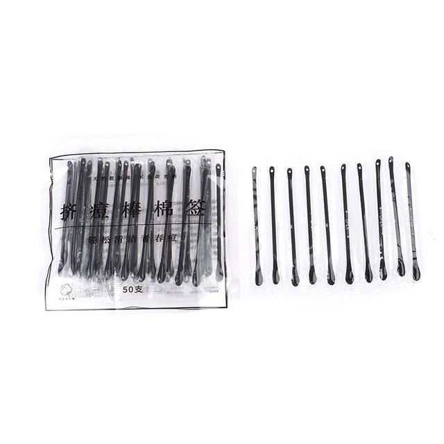50pcs Acne Cotton Swab Earswab Pick Blackhead Squeeze Makeup Cotton Swab St*tz 7