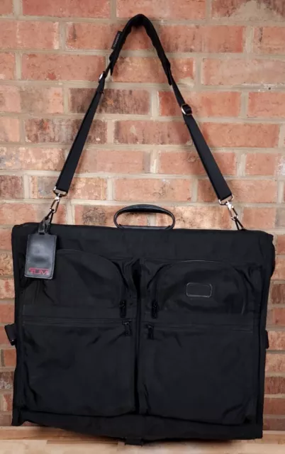 TUMI Black Ballistic Nylon Bi-Fold Suit  Weekend Garment Bag 22" x 18" Vintage