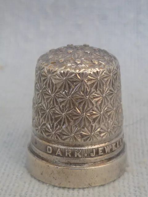 Hallmarked Silver Advertising Thimble "Dark Jewellers Barnstaple" B'ham 1925