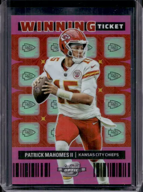 2022 Contenders Optic Patrick Mahomes II Winning Ticket Pink Prizm #73/75 Chiefs