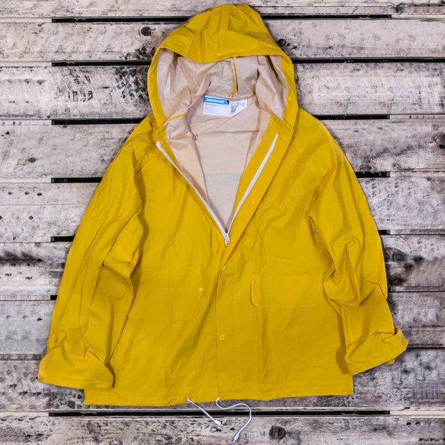 Größe XXL Gelb Regensturmanzug 2tlg. Kapuze Jacke mit Reißverschluss Hose Taschen Neu 3