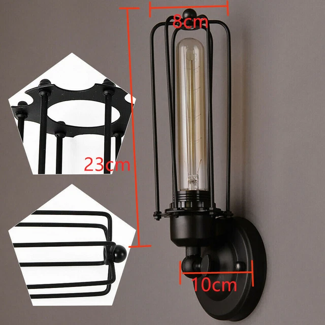 Lampada da parete E27 esterno antica nostalgica industria rustica lanterna lampada giardino