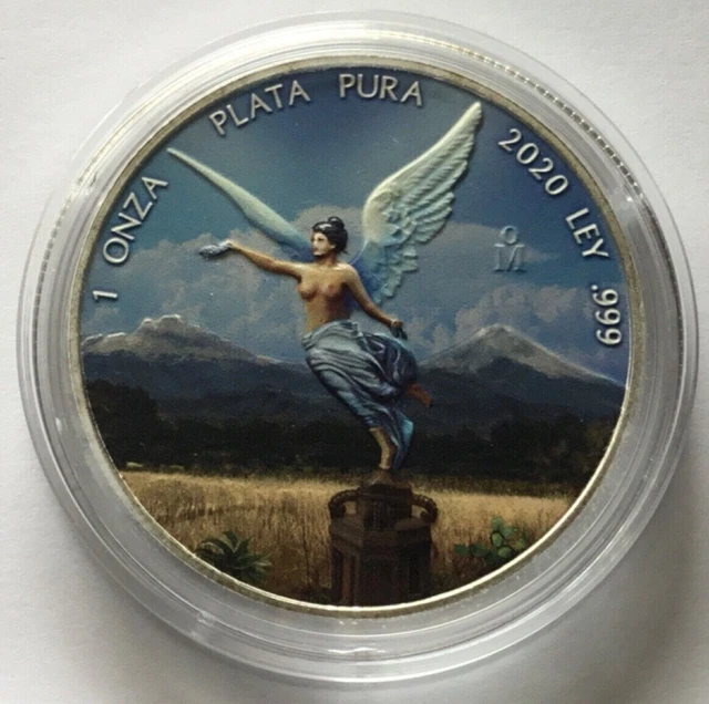 2020 Mexican Libertad 1 oz 999 Silver Coin Coloured AUTUMN Scene RARE