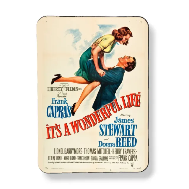 Vintage It's A Wonderful Life Movie Poster Magnet Sublimated 3"x4" Artisan Gift