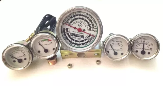 Allis Chalmers D14, D15, D17 Gas - Tachometer ,Temp, Oil Pres, Fuel , Amp Gauge
