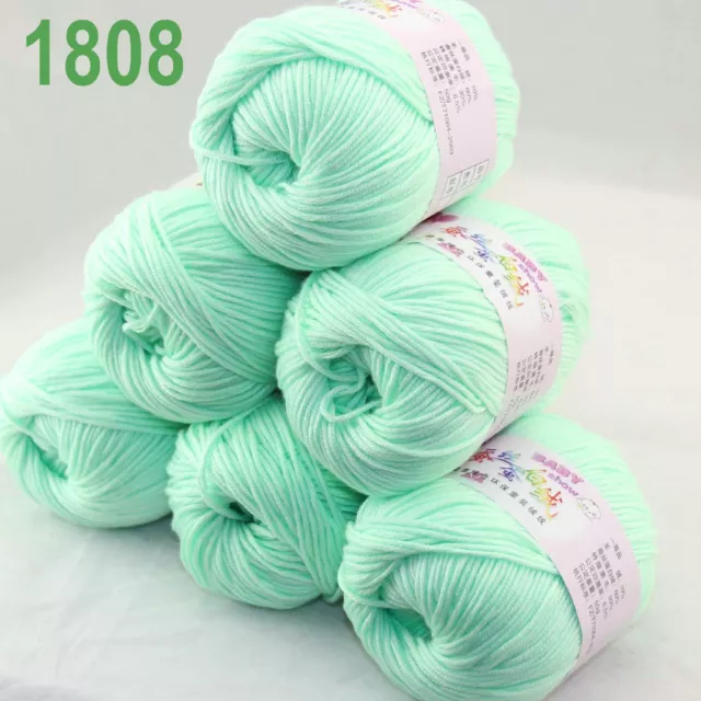 Sale 6 ballsx 50gr DK Baby Soft Cashmere Silk Wool hand knitting Crochet Yarn 08