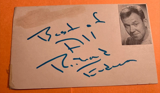 Richard Erdman Autographed Index Card No COA “Stalag 17, Twilight Zone…”
