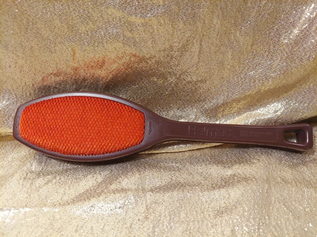 Vintage Helmac Clothes Lint Brush Brown Handle Double Sided Red, Clothing Care
