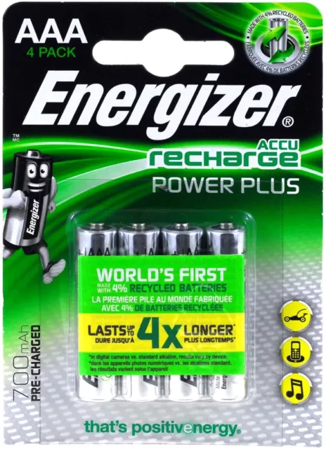 Energizer PowerPlus Micro AAA Akku / HR03 700mAh 4er Blister 1,2V 700mAh NiMH