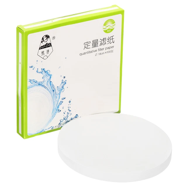 100Pcs 18cm Quantitative Filter Paper Circles, Slow Speed Round Lab Paper