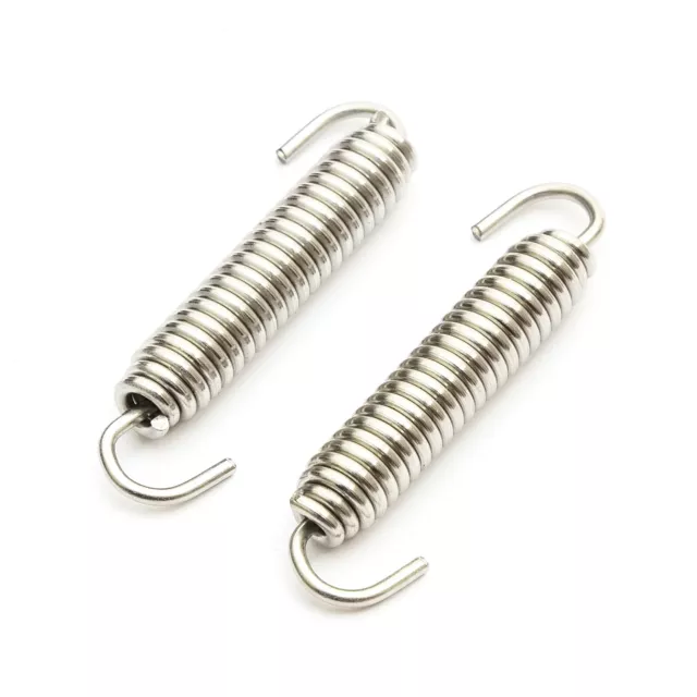 2 Piece 50mm Swivel End Motorcycle Exhaust Expansion Springs Stainless Steel
