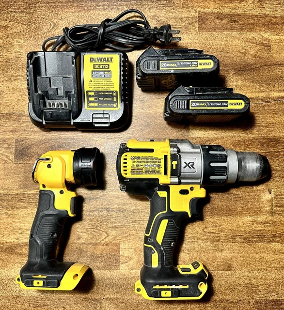 DEWALT DCD996B 20V Hammer Drill and 20V LED Light w/ charger and 2