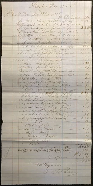 1858 *Bark Fire Fly* Boston, Mass. Receipt Document! Notable: Edward D. Kimball!