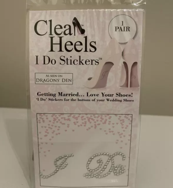 Clean Heals ""I Do"" scarpe da sposa diamanti suola adesivi sposa matrimonio NUOVE SIGILLATE