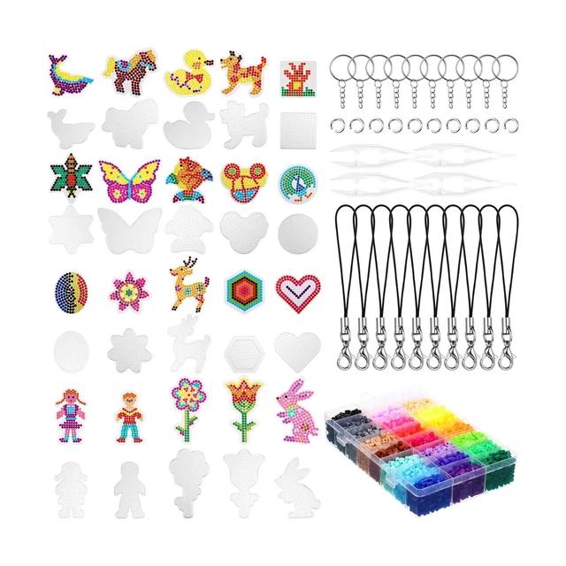 Fuse Beads Craft Kit, 20 Patterns Pegboards 24 Colored Beads Arts, 10 Pieces ...
