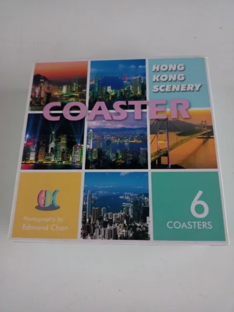6 Set - Hong Kong City Coaster - Scene Ariel View Skyscrapers Etc