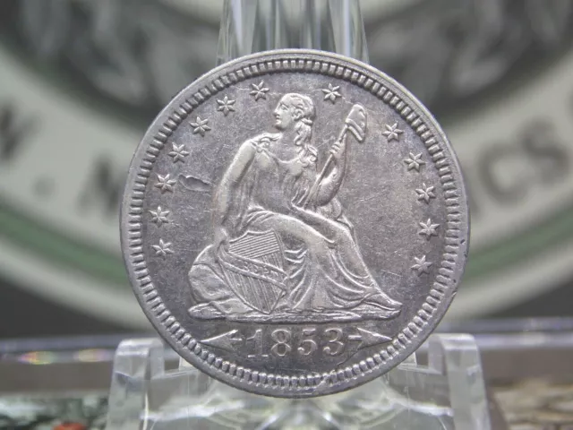1853 "P" Seated Liberty Silver Quarter 25c "Arrows & Rays" #10 ECC&C, Inc.