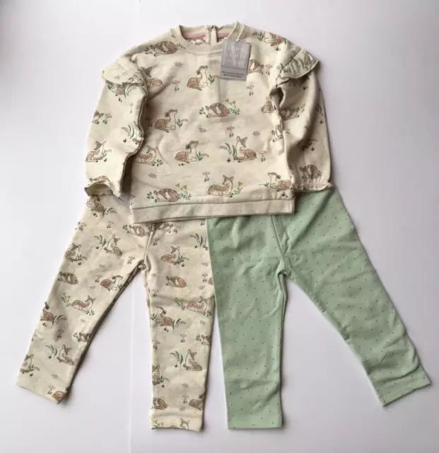 John Lewis Gorgeous Baby Girls Deer 3 piece Outfit Age 2-3 Years *BNWT*