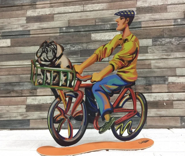 Bicicleta de Corredor Country de Arte Moderno David Gerstein Escultura de Metal Arte Pop