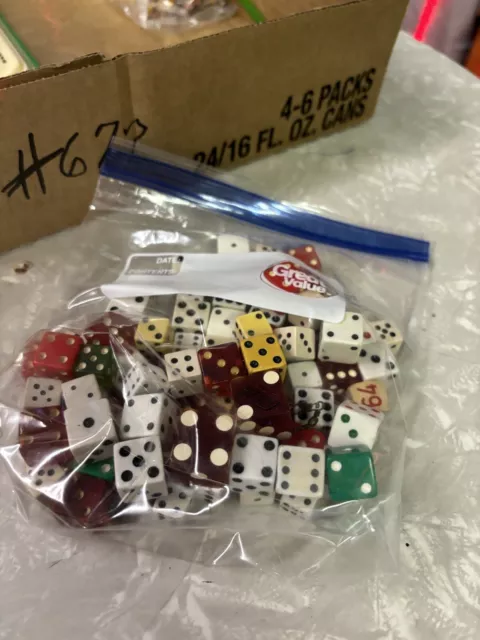 75+ Vintage DICE 🎲🎲 LOT Various Materials, Sizes & Colors GAMES 10 oz.