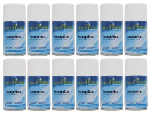 12 COSMOPOLITAN Automatic Air Freshener Dispenser Refills Scent 270ml Cans