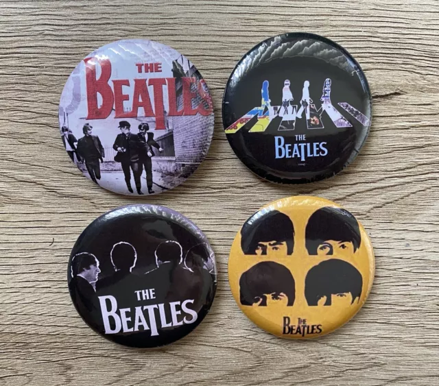 THE BEATLES Button Badges x 4 (5.8cm)