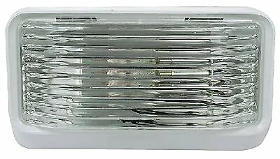 FulTyme RV 590-1116 Porch Light Square with O Switch Clear