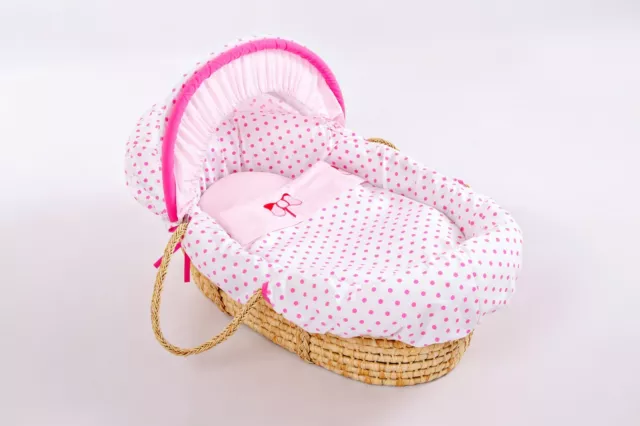 Pink Bedding Set for Moses Basket 3