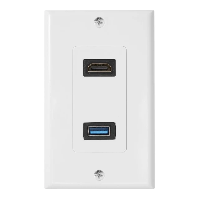 1x 2 puertos + USB 3.0 hembra panel de salida de placa frontal de pared blanco X7M3