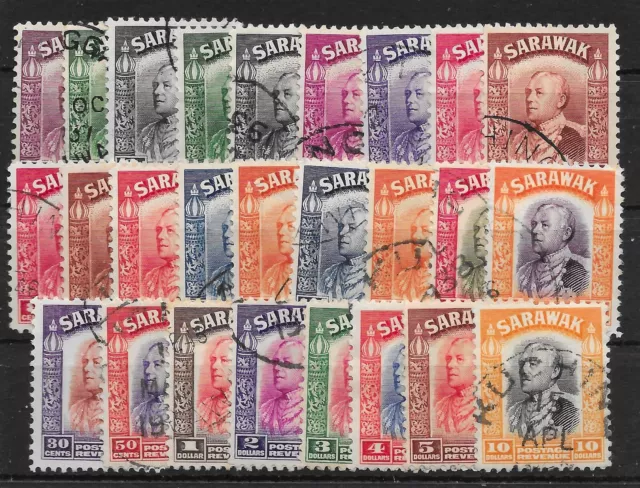 SARAWAK SG106/25 1934-41 DEFINITIVE SET USED (r)